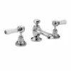 Bayswater 3 Hole Lever Hex Basin Mixer Taps - White/Chrome | Modern Bathroom Taps -Bathroom Sales Shop BAYT407