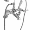 Bayswater Lever Hex Wall Mounted Bath Shower Mixer - White/Chrome | Traditional Taps