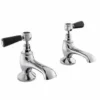 Bayswater Lever Hex Bath Pillar Taps - Black/Chrome | Traditional Style Bath Taps -Bathroom Sales Shop BAYT442