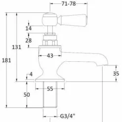 Bayswater Lever Hex Bath Pillar Taps - Black/Chrome | Traditional Style Bath Taps 5 Bayswater Lever Hex Bath Pillar Taps - Black/Chrome | Traditional Style Bath Taps -Bathroom Sales Shop BAYT442 TECH