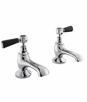 Bayswater Lever Hex Bath Pillar Taps - Black/Chrome | Traditional Style Bath Taps 3 Bayswater Lever Hex Bath Pillar Taps - Black/Chrome | Traditional Style Bath Taps