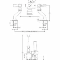 Bayswater Lever Hex Bath Shower Mixer - Black/Chrome | Traditional Taps 5 Bayswater Lever Hex Bath Shower Mixer - Black/Chrome | Traditional Taps -Bathroom Sales Shop BAYT444 TECH
