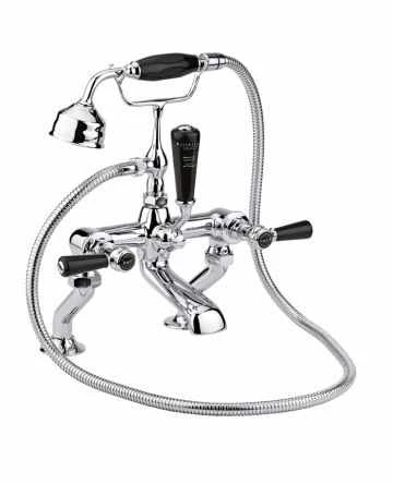 Bayswater Lever Hex Bath Shower Mixer - Black/Chrome | Traditional Taps 3 Bayswater Lever Hex Bath Shower Mixer - Black/Chrome | Traditional Taps