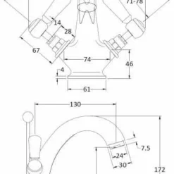 Bayswater Lever Hex Basin Mixer Tap - White/Chrome | High-Quality Bathroom Tap -Bathroom Sales Shop BAYT445 tech 1