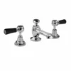 Bayswater 3 Hole Lever Hex Basin Mixer Tap - Black/Chrome | Traditional Style Tap -Bathroom Sales Shop BAYT447