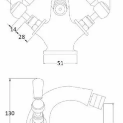Bayswater Monobloc Lever Hex Bidet Taps - Black/Chrome | Modern Bathroom Taps 5 Bayswater Monobloc Lever Hex Bidet Taps - Black/Chrome | Modern Bathroom Taps -Bathroom Sales Shop BAYT448 tech