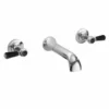 Bayswater 3 Hole Lever Hex Bath Mixer Taps - Black/Chrome | Traditional Style | High-Quality Finish -Bathroom Sales Shop BAYT449
