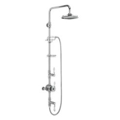 Burlington Stour Exposed Traditional Shower with Rigid Riser, Fixed Head, Hose & Handset - BF3S | Premium Shower System