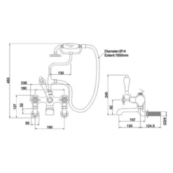 Burlington Birkenhead Traditional Wall Mounted Bath Shower Mixer Tap - BI17 | Stylish & Durable 8 Burlington Birkenhead Traditional Wall Mounted Bath Shower Mixer Tap - BI17 | Stylish & Durable -Bathroom Sales Shop BI17 LD