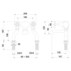 Burlington Birkenhead Traditional Bath Filler Tap - BI23 | Chrome Finish | Bathroom Taps -Bathroom Sales Shop BI23 LD