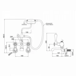 Burlington Birkenhead Traditional Wall Mounted Bath Shower Mixer Tap - BI17 | Stylish & Durable 9 Burlington Birkenhead Traditional Wall Mounted Bath Shower Mixer Tap - BI17 | Stylish & Durable -Bathroom Sales Shop BIR17 LD
