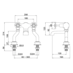 Burlington Birkenhead Traditional Bath Filler Tap - BI23 | Chrome Finish | Bathroom Taps -Bathroom Sales Shop BIR23 LD
