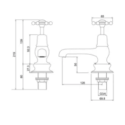 Burlington Birkenhead Traditional Bath Taps - BI3 | Classic Chrome Finish | Traditional Taps 9 Burlington Birkenhead Traditional Bath Taps - BI3 | Classic Chrome Finish | Traditional Taps -Bathroom Sales Shop BIR3 LD