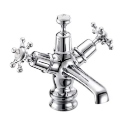 Burlington Birkenhead Traditional Basin Monobloc Tap with Sprung Waste - BI6 -Bathroom Sales Shop BIR6 CO