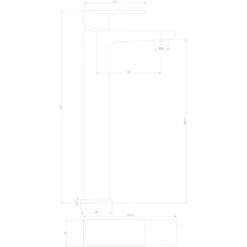 Scudo Muro Black High Riser Basin Mono Tap - Modern Bathroom Tap -Bathroom Sales Shop BLACK244ORB LD