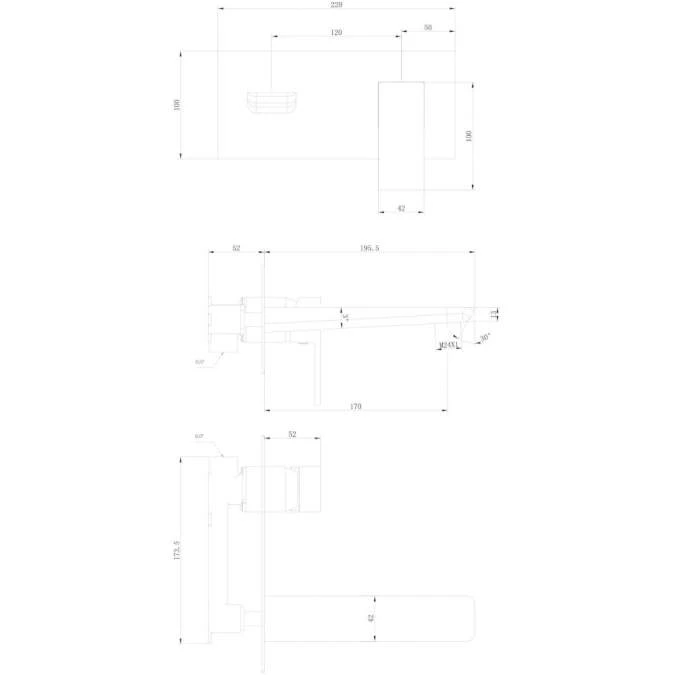 Scudo Muro Black Wall Mounted Basin Mixer Tap | Modern Bathroom Tap 4 Scudo Muro Black Wall Mounted Basin Mixer Tap | Modern Bathroom Tap - Image 2