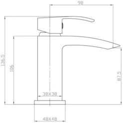 Scudo Descent Black Mini Mono Basin Mixer Tap - Modern Bathroom Tap -Bathroom Sales Shop BLACK250ORBL LD
