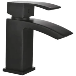 Scudo Descent Black Mono Basin Mixer Tap - Modern Bathroom Tap
