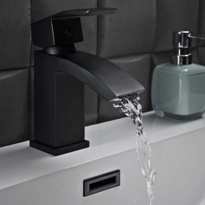 Scudo Descent Black Mono Basin Mixer Tap - Modern Bathroom Tap 4 Scudo Descent Black Mono Basin Mixer Tap - Modern Bathroom Tap - Image 2