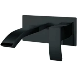 Scudo Descent Black Wall Mounted Basin Mixer Tap - Modern Matte Finish
