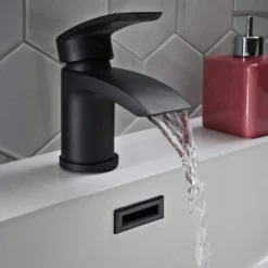 Scudo Belini Black Mini Mono Basin Mixer Tap - Sleek Modern Design | Basin Taps -Bathroom Sales Shop BLACK258ORBL Lifestyle