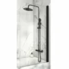 Scudo S6 Radius Corner Black Frame Bath Shower Screen | Single Panel Design -Bathroom Sales Shop BLACKSCREEN010