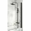 Scudo S6 Square Edge Black Frame Bath Shower Screen - Premium Single Panel Shower Enclosure -Bathroom Sales Shop BLACKSCREEN099