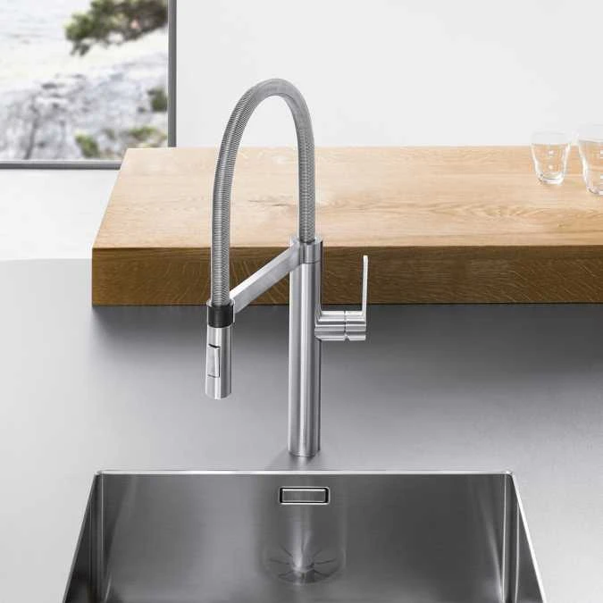Blanco Culina-S Stainless Steel Kitchen Tap - 517598 | Modern Monobloc Design 4 Blanco Culina-S Stainless Steel Kitchen Tap - 517598 | Modern Monobloc Design - Image 2