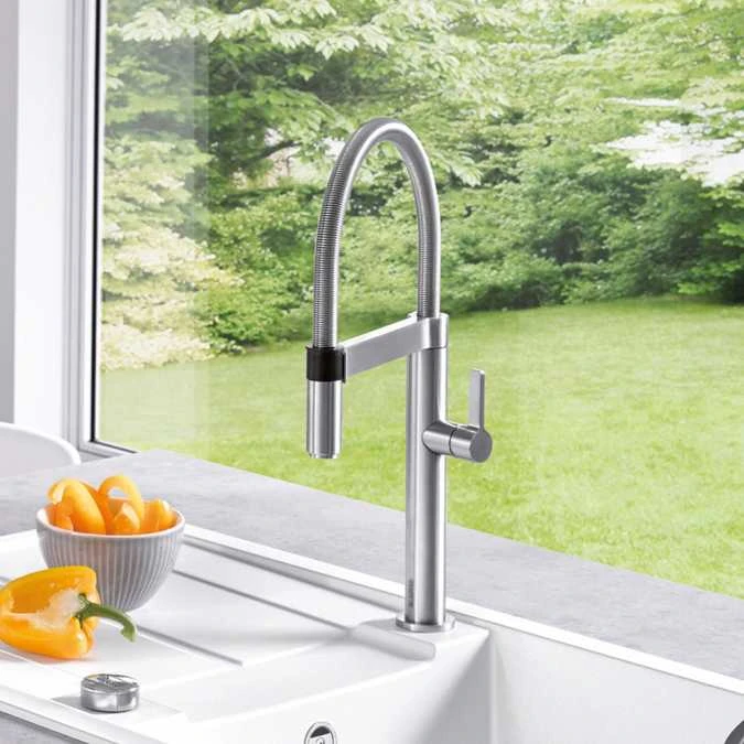 Blanco Culina-S Stainless Steel Kitchen Tap - 517598 | Modern Monobloc Design 6 Blanco Culina-S Stainless Steel Kitchen Tap - 517598 | Modern Monobloc Design - Image 4