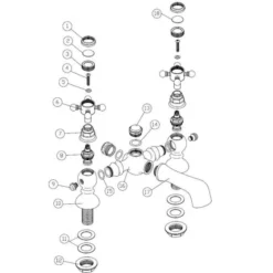 Barbary Bath Filler - Brushed Brass | Premium Bath Taps for Modern Bathrooms -Bathroom Sales Shop Barbary Bath Filler Brass Parts