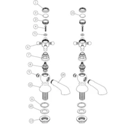 Barbary Bath Pillar Taps - Brushed Brass | Premium Bathroom Taps -Bathroom Sales Shop Barbary Bath Pillar Taps Brass Parts