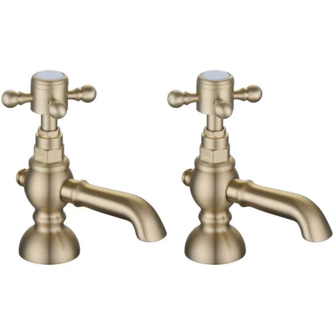 Barbary Basin Pillar Taps - Brushed Brass | Premium Bathroom Taps 3 Barbary Basin Pillar Taps - Brushed Brass | Premium Bathroom Taps