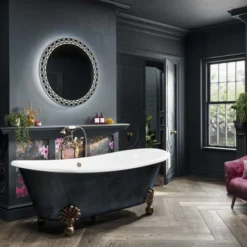 HIB Bellus 60 LED Round Bathroom Mirror 600mm - Modern Illuminated Mirror with Energy-Efficient Lighting