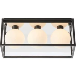 Matt Black Buff Ceiling Light | Stylish Bathroom Lighting