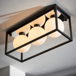 Matt Black Buff Ceiling Light | Stylish Bathroom Lighting -Bathroom Sales Shop Buff Ceiling Light Lifestyle5