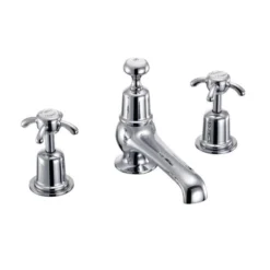 Burlington Anglesey AN12 3 Hole Basin Mixer Tap - Traditional Style