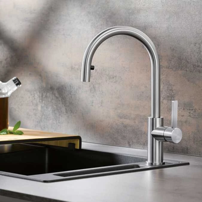 Blanco Candor S Brushed Steel Kitchen Tap - 523121 | High-Quality Monobloc Tap 6 Blanco Candor S Brushed Steel Kitchen Tap - 523121 | High-Quality Monobloc Tap - Image 4