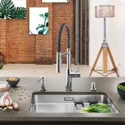 Blanco Catris S Flexo Black and Chrome Kitchen Tap - 525791 | Stylish Monobloc Tap for Modern Kitchens -Bathroom Sales Shop CATRIS S FLEXO LIFESTYLE 3