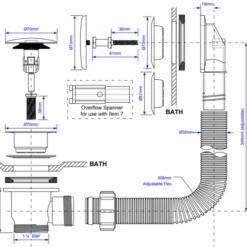 McAlpine Sprung Clicker Bath Waste - CBWF70CB | High-Quality Bath Waste & Trap -Bathroom Sales Shop CBWF70CB TECH