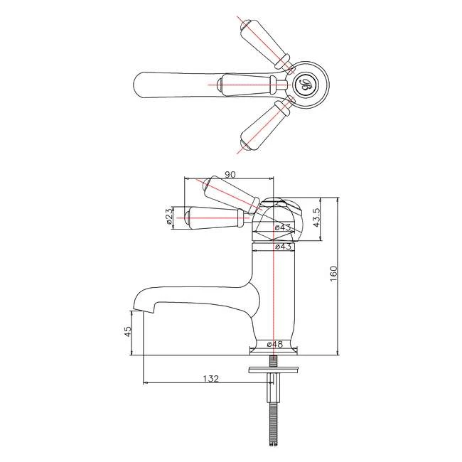 Burlington Chelsea Traditional Monobloc Basin Tap CH19 | Elegant & Durable Design 6 Burlington Chelsea Traditional Monobloc Basin Tap CH19 | Elegant & Durable Design - Image 4