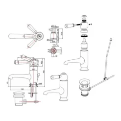 Burlington Chelsea Traditional Monobloc Basin Tap With Pop Up Waste - Elegant & Functional -Bathroom Sales Shop CH20 LD