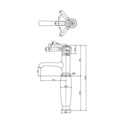Burlington Chelsea Traditional Monobloc Basin Tap With Black Lever - CH19BLA | Stylish & Durable -Bathroom Sales Shop CHE1 LD 2