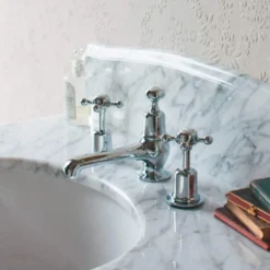 Burlington Claremont 3 Hole Traditional Basin Mixer Tap - Chrome Finish 8 Burlington Claremont 3 Hole Traditional Basin Mixer Tap - Chrome Finish -Bathroom Sales Shop CL12 RS 1