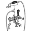 Burlington Claremont Traditional Bath Shower Mixer Tap in Chrome & Black - Stylish & Durable -Bathroom Sales Shop CL15 BLA