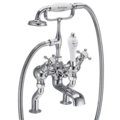 Burlington Claremont Traditional Angled Bath Shower Mixer Tap - Chrome Finish