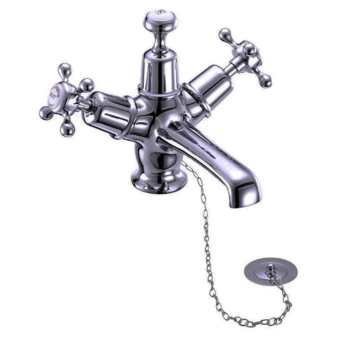 Burlington Claremont Traditional Monobloc Basin Tap with Plug and Chain - Chrome Finish 3 Burlington Claremont Traditional Monobloc Basin Tap with Plug and Chain - Chrome Finish