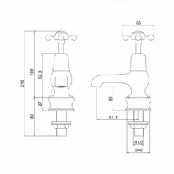 Burlington Claremont Regent 3" Cloakroom Basin Taps CLR1 | Premium Bathroom Taps 5 Burlington Claremont Regent 3" Cloakroom Basin Taps CLR1 | Premium Bathroom Taps -Bathroom Sales Shop CLR1 LD