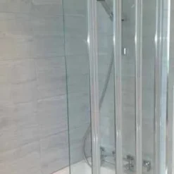 Four Fold Bath Screen - 1450 X 886mm - Cleargreen - Folding Shower Screen for Bathrooms -Bathroom Sales Shop Cleargreen BS5