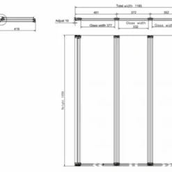 Cleargreen Three Fold Panel Bath Screen 1450 X 1185mm - Premium Folding Shower Enclosure -Bathroom Sales Shop Cleargreen Three Fold Bath Screen BS4 Specification