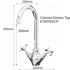 Colonial Cross Head Swan Neck Monobloc Kitchen Mixer Tap - Chrome | High-Quality Kitchen Taps 5 Colonial Cross Head Swan Neck Monobloc Kitchen Mixer Tap - Chrome | High-Quality Kitchen Taps -Bathroom Sales Shop Colonial Kitchen Tap